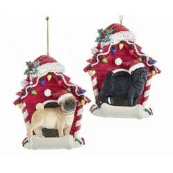 Item 105611 Pug With Doghouse Ornament
