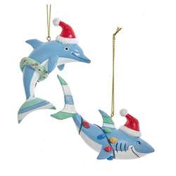 Item 105732 Whimsical Blue Shark/Dolphin Ornament