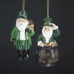 Item 105898 Irish Santa Ornament