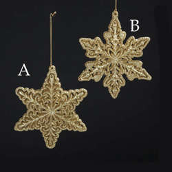 Item 105926 Gold Glitter Snowflake Ornament