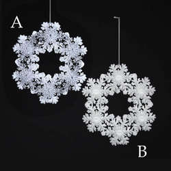 Item 105950 White/Silver Snowflake Wreath Ornament