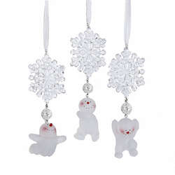 Item 106009 Snowflake With Snowman Ornament 