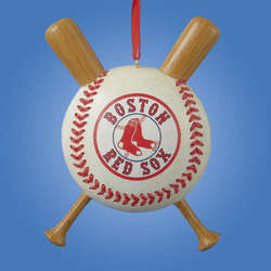 Item 106022 Boston Red Sox Baseball With Bats Ornament