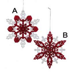 Item 106050 Red/White Snowflake Ornament