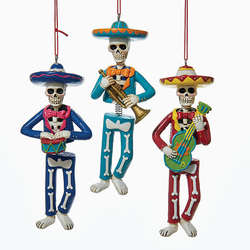 Item 106068 Mariachi Skeleton With Instrument Ornament
