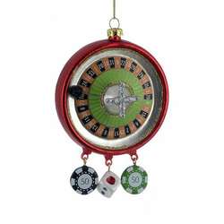 Item 106105 Roulette Wheel With Dice and Chips Ornament