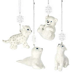 Item 106178 Snowy Wolf/Bear/Seal/Leopard Ornament