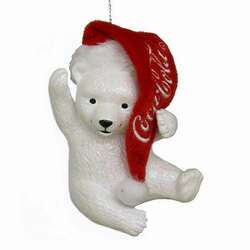 Item 106252 Coca-Cola Polar Bear Cub With Hat Ornament