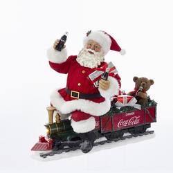 Item 106258 Battery Operated Coke Santa On Train With LED Garland