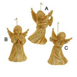 Item 106265 Gold Glitter Angel Ornament