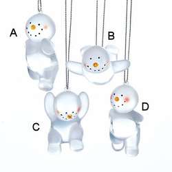 Item 106275 Playful Frosted Snowman Ornament