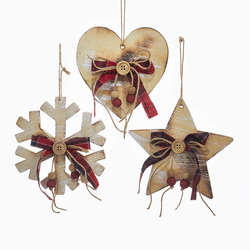 Item 106284 Snowflake Heart Star Ornament