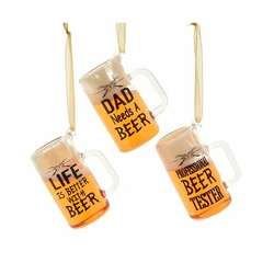 Item 106317 thumbnail Glass Beer With Words Ornament