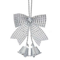 Item 106322 Silver Bow With Bells Ornament