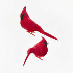 Item 106327 Velvet Cardinal Clip-On Ornament