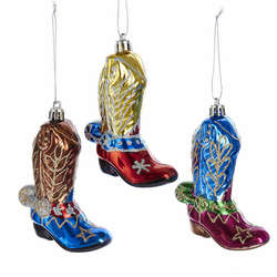 Item 106328 Shiny Cowboy Boot Ornament