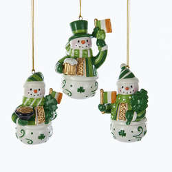 Item 106350 Irish Snowman Ornament