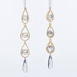 Item 106371 Gold/Clear Icicle With Drop Ornament