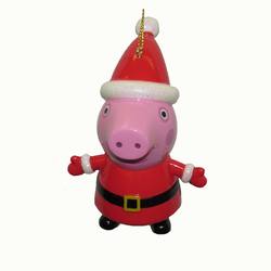 Item 106385 Peppa Pig With Santa Hat Ornament