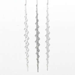 Item 106401 Icicle With Snow/Glitter Ornament