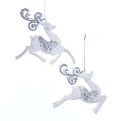 Item 106417 White/Silver Deer Ornament