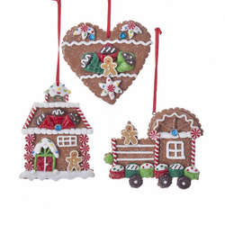 Item 106458 Gingerbread House/Heart/Train Ornament