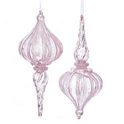 Item 106470 Pink Glittered Icicle Finial Ornament
