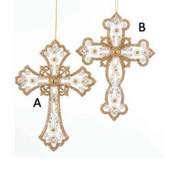 Item 106510 Gold/Silver Cross Ornament