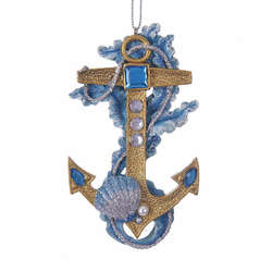 Item 106513 Jeweled Gold Anchor Ornament