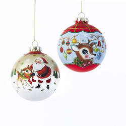 Item 106529 Santa/Deer Ball Ornament