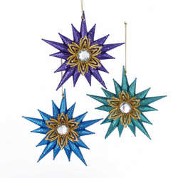 Item 106540 Purple/Blue/Aqua Snowflake Ornament