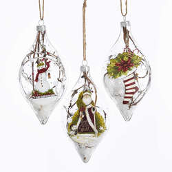 Item 106558 Snowman/Santa/Stocking Finial Ornament