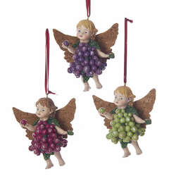 Item 106573 Grape/Cork Body Angel Ornament