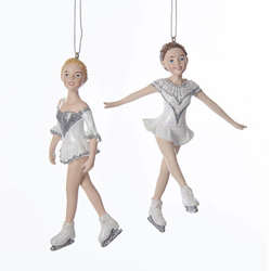 Item 106586 Silver & White Girl Ice Skater Ornament