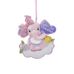Item 106589 Baby's First Christmas Elephant Girl Ornament