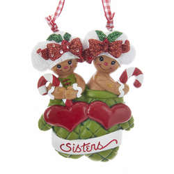 Item 106607 Gingerbread Sisters In Mitten Ornament