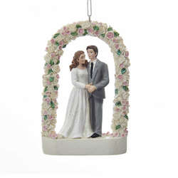 Item 106649 Wedding Couple Under Rose Arch Ornament