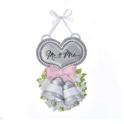 Item 106650 Mr. and  Mrs. Heart With Bells Ornament