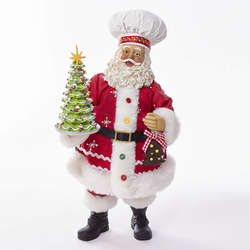 Item 106700 Chef Santa Holding Christmas Tree Cake