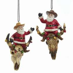 Item 106863 Western Santa On Cow Skull Ornament