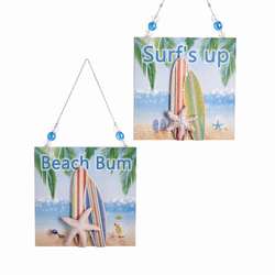 Item 106870 Beach Bum/Surf's Up Plaque Ornament