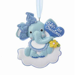 Item 106875 Baby's First Elephant Boy Ornament