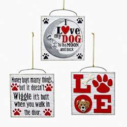 Item 106942 I Love My Dog Plaque Ornament