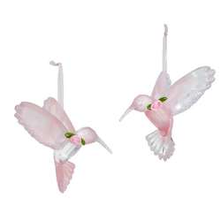 Item 107011 Blush Boho Chic Pink Hummingbird Ornaments