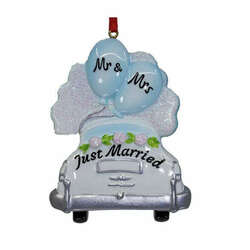 Item 107026 thumbnail Just Married Wedding Car Ornament