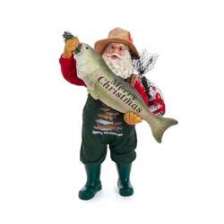 Item 107068 Fishing Santa Holding Fish Figure