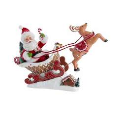 Item 107069 Santa In Gingerbread Sled With Deer