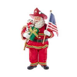 Item 107072 Fireman Santa With American Flag