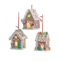 Item 107128 Gingerbread LED Candy House Ornament