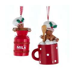Item 107146 Gingerbread Cocoa Mug/Milk Can Ornament